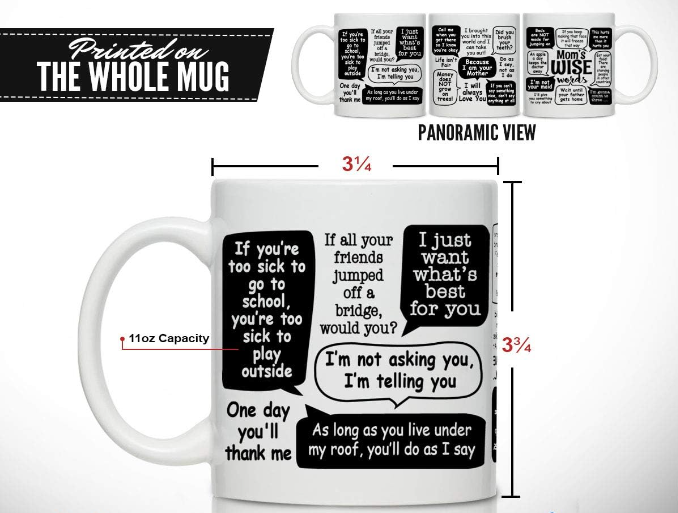 Funny Mug For Mother's Day, And Birthday From Daughter, Son. Best